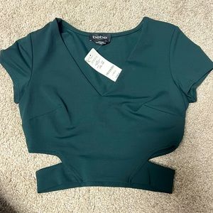 Jasper Green NWT Bebe cutout Cropped top